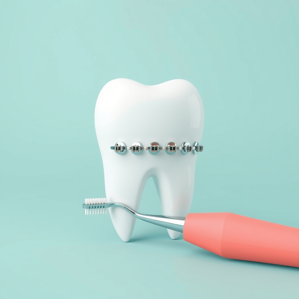 Illustration: How to Clean Your Teeth Properly While Wearing Braces